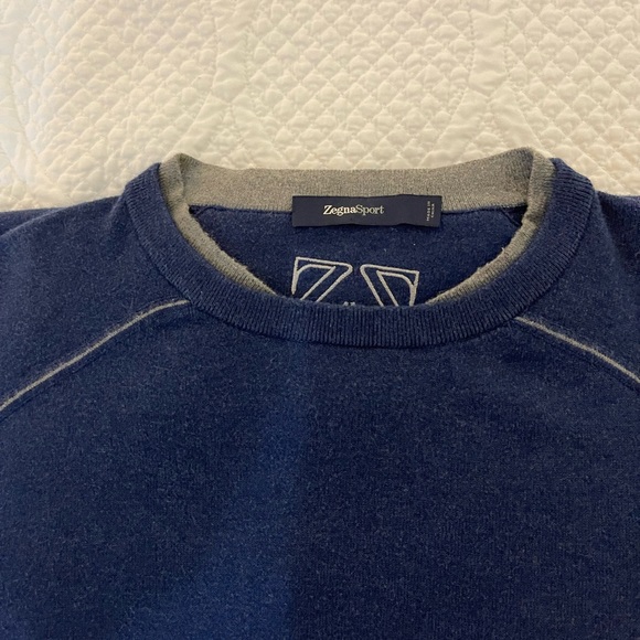 Zegna, Cotton and Cashmere Knit Crewneck Sweater - Picture 8 of 8